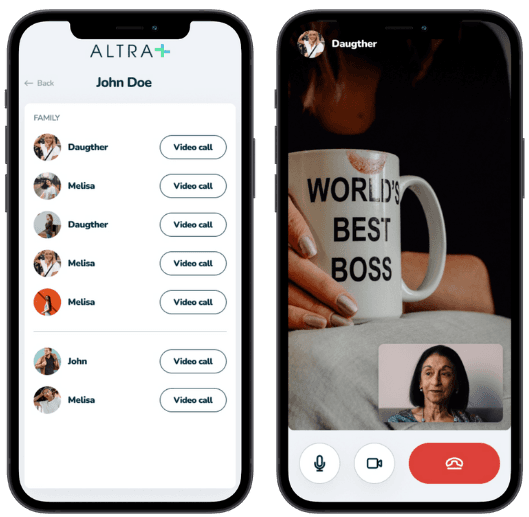 Gérez les visites en toute sérénité et organisez des appels vidéos directement depuis l’application Altra Family